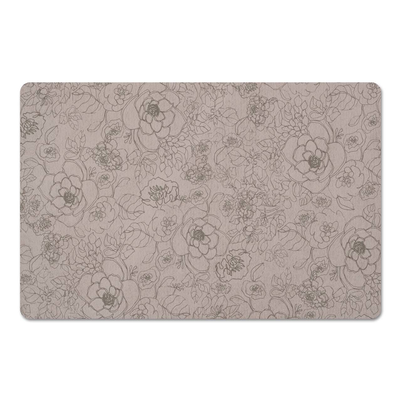 Line Floral Floor Mat